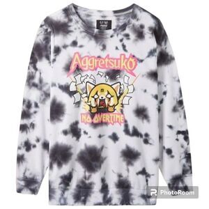 1X 14W 16W Torrid Black Pink Aggretsuko Sanrio Cozy Fleece Sweatshirt Tiedye NWT